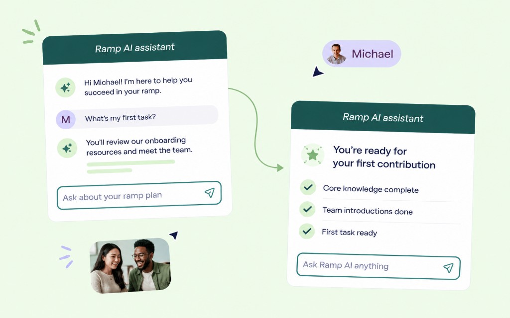 Ramp AI assistant guiding a user to their first contribution